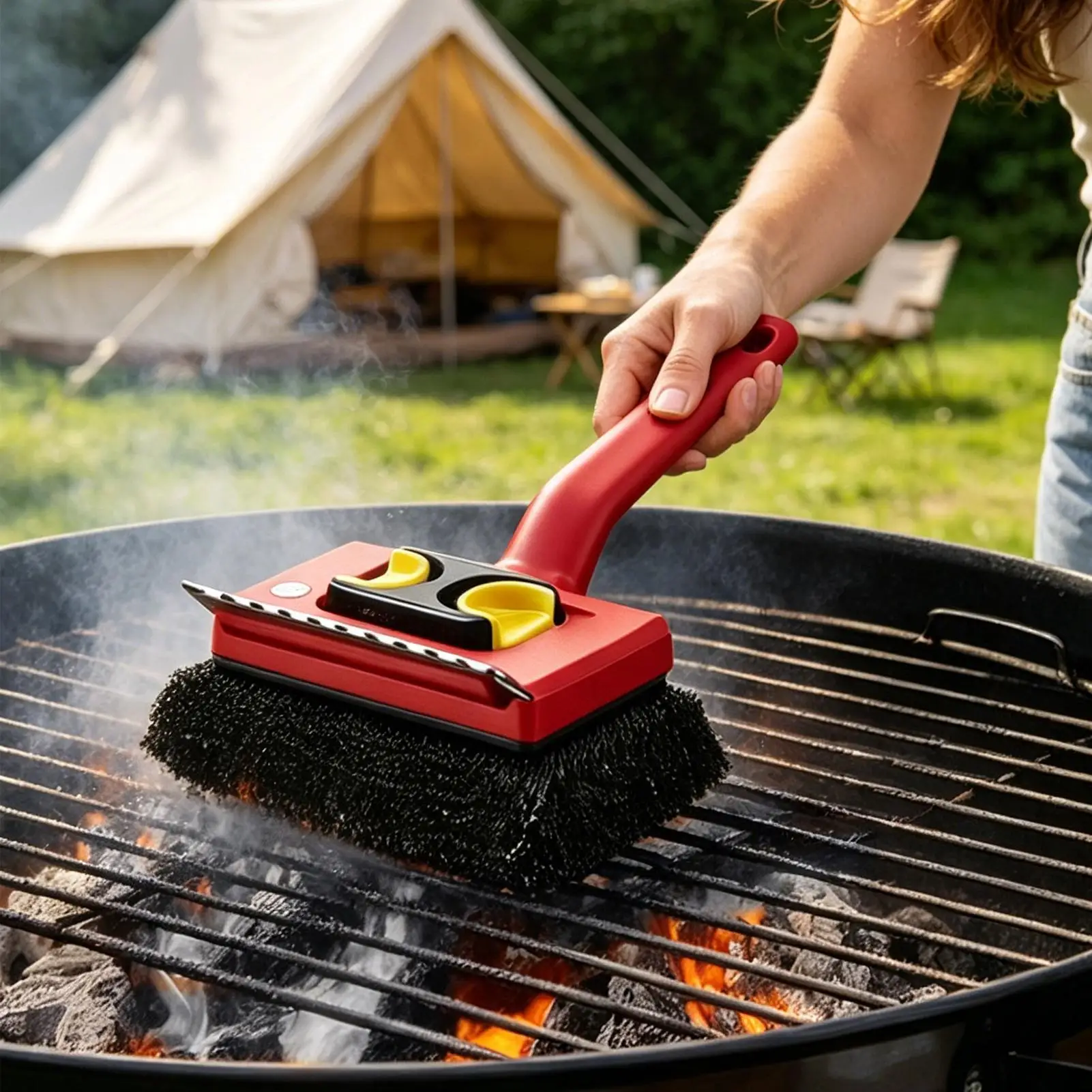 Outdoor Power Brush - 긴 손잡이 전기 그릴 브러시, 흘러내림