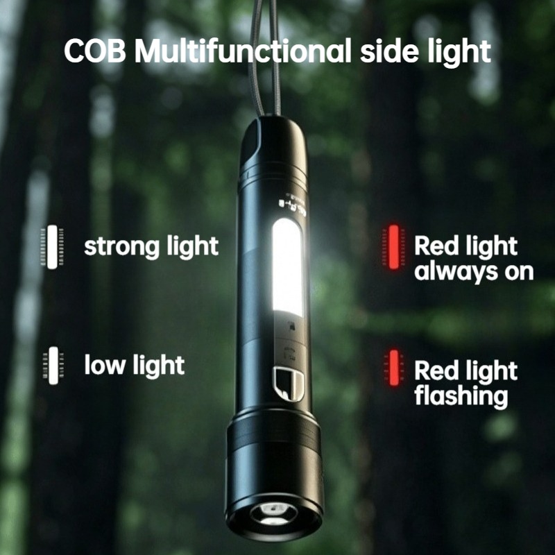 다기능 LED 손전등 줌 가능 COB 사이드 라이트 충 - Outdoor Power For Lights 리뷰 및 가격