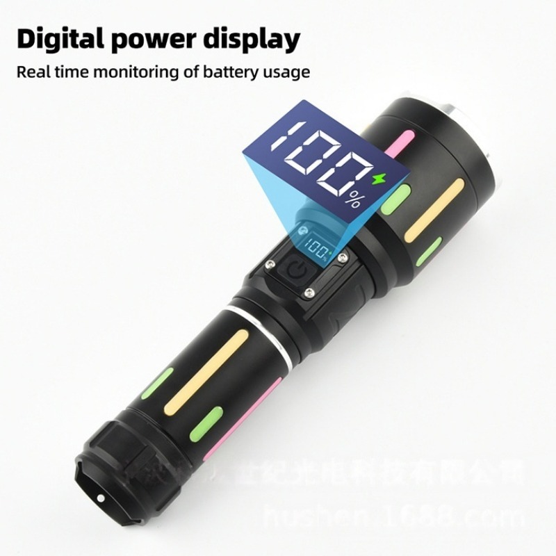 고출력 백색광 형광 손전등 충전식 줌 가능 장거리 토치 - Outdoor Power For Lights 리뷰 및 가격