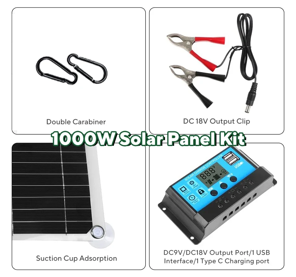 1000W 태양광 패널 키트, 12V 태양광 셀 10A - Outdoor Power Supply 12V 리뷰 및 가격