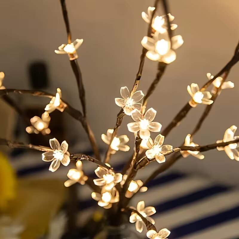 1/2PC 20LED 벚꽃 나무 가지 조명 실내외 홈  - Outdoor Power For Lights 리뷰 및 가격