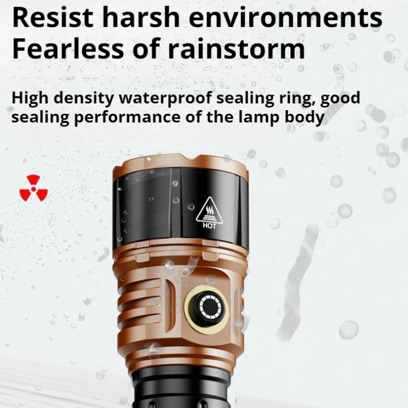 강력한 조명 고출력 LED 손전등 타입-C 충전 방수  - Outdoor Power For Lights 리뷰 및 가격