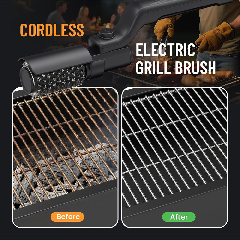 전기 그릴 브러시 충전식 3단계 강력한 속도 BBQ 그 - Outdoor Power Brush 리뷰 및 가격